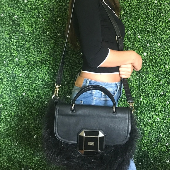 Fiorelli Black Faux Fur Bag - Picture 4 of 5